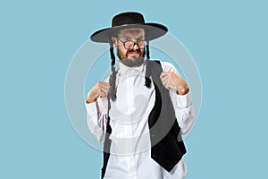 Portrait of a young orthodox Hasdim Jewish man