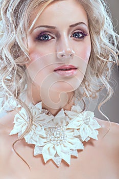 Portrait of young pertty bride