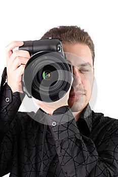 Portrait of young photographer