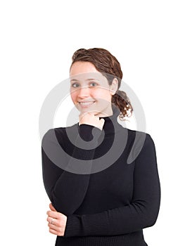 Portrait of young smiling beautiful woman