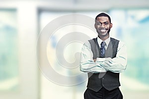 Portrait of a young smiling businessman.