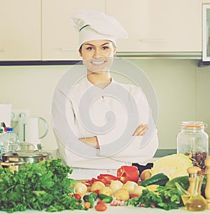 Portrait of young smiling professional chef
