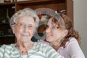 Portrait of granddaughter and her grandmother