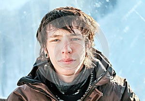 Portrait of a young snowboarder