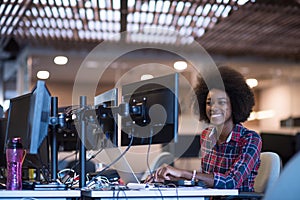 Portrait of a young successful African-American woman in modern