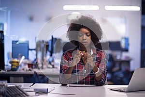 Portrait of a young successful African-American woman in modern