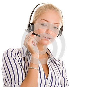 Portrait of young telephone operator