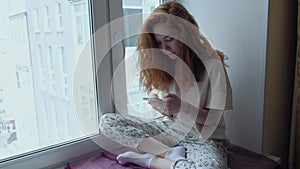 Portrait of young tender redhead teenage girl