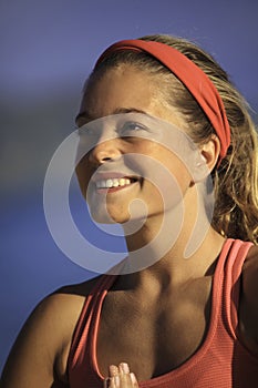 Portrait of young woman doing yoga