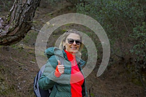 Portrait of young woman in the forest in  Turkey