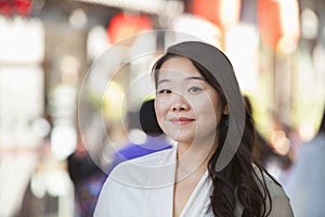 Portrait of Young Woman in Nanluoguxiang, Beijing