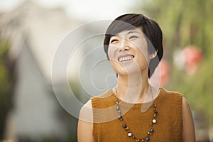 Portrait of Young Woman in Nanluoguxiang, Beijing, China