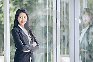 Portrait of a young woman office worker,people business and ent