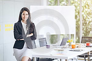 Portrait of a young woman office worker,people business and ent