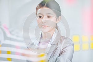 Portrait of a young woman office worker,people business and ent