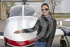 Portrait of Young Woman Pilot