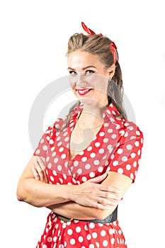 Portrait of a young woman in pin-up style