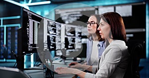 Portrait of a Young Woman Programmer Typing Code