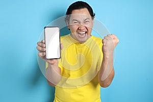 Man Presenting Smart Phone Mock Up