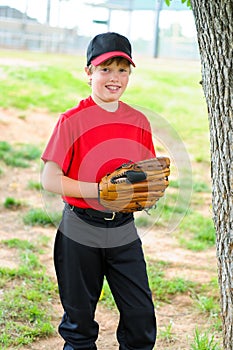 Youth baseball player portrait photo