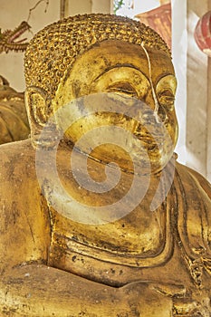 Portrait Zoom View Front Right Gold Sangkajai Buddha Statue
