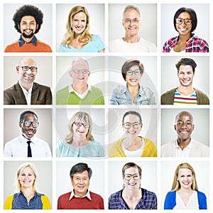 Portraits of Multiethnic Diverse Colourful People