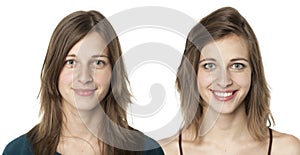 Portraits of the same young woman