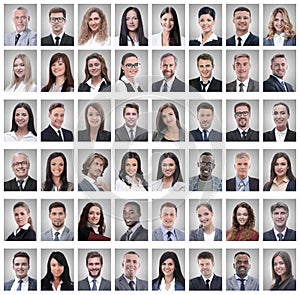 Portraits of successful young businessmen  on white
