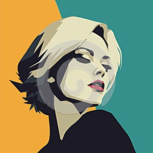 Portraits of woman. Vector flat illustration. Avatar for a social network. Fashion illlustration