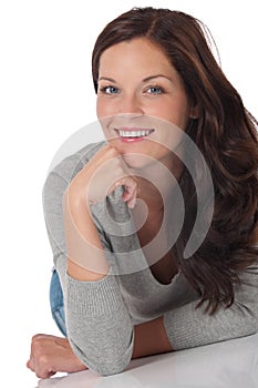 Portrat of beautiful happy woman photo