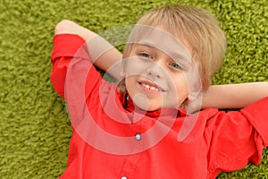 Portrat of blonde little boy photo