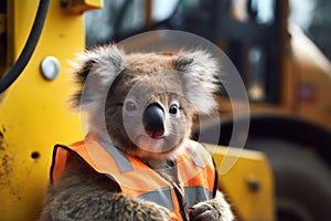 Portrate of a coala as a builder, Generative AI