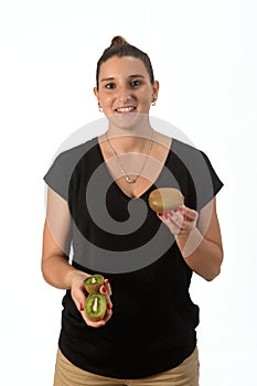 Portrati of a woman on white background