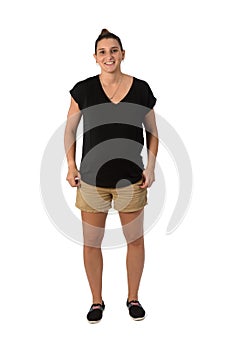 Portrati of a woman on white background