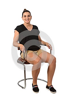 Portrati of a woman on white background