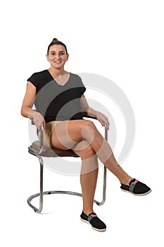 Portrati of a woman on white background