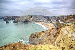 Portreath North Cornwall England UK between St Agnes and Godrevy in HDR