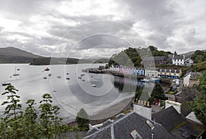 Portree Harbour on the Isle of Skye in Scotland