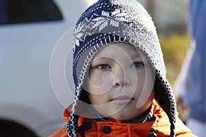 Portret of a boy is wearing a hat photo