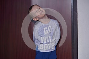 Portret cute little happy boy