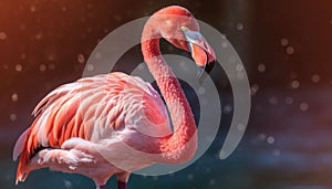 portrite Pink flamingo blure background