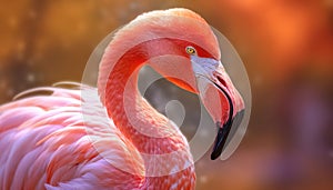 portrite Pink flamingo blure background