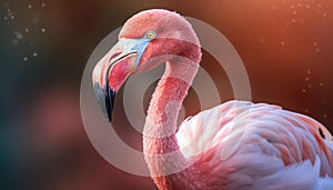 portrite Pink flamingo blure background