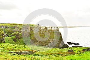 Portrush Northern Ireland - september 15 2022 : Dunluce castle