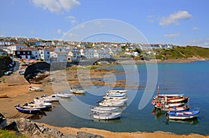 Portscatho Cornwall Roseland Peninsula boats in harbour south west coast of England UK photo