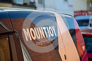 08/02/2020 Portsmouth, Hampshire, UK The logo of Mountjoy building services on the side of a van