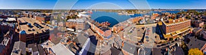 Portsmouth historic downtown aerial view, NH, USA