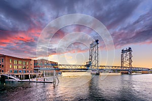 Portsmouth, New Hampshire, USA at Memorial Bridge on the Piscataqua River