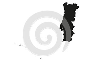 Portugal with Azores and Madeira State Map Vector silhouette photo