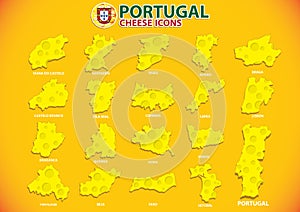 portugal cheese icons. Vector illustration decorative design